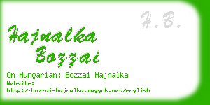 hajnalka bozzai business card